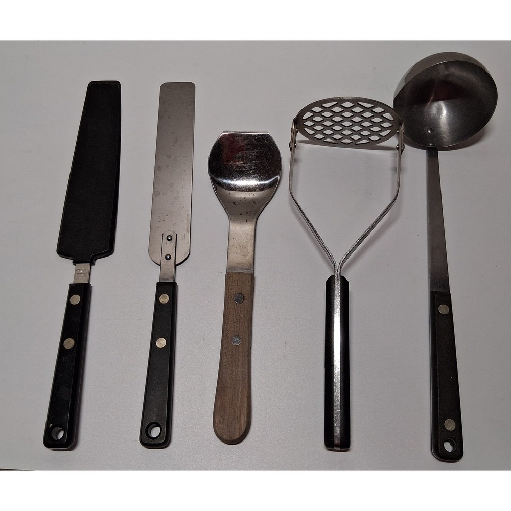 Vintage Ekco Flint Vernon Kitchen Utensil Lot Spatula Masher Ladle Spoon USA
